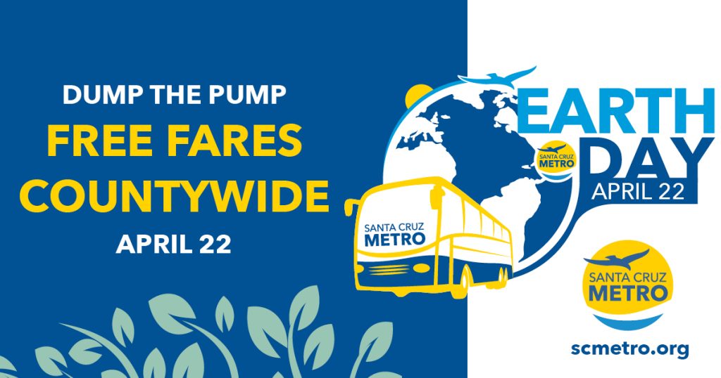 graphic for free fares on earth day